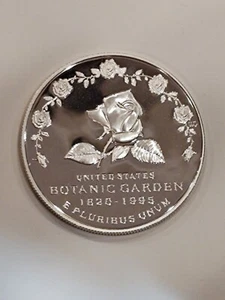 Una oz. Dólar de plata de colección bajo 1997 jardín botánico de Estados Unidos prueba - certificado de autenticidad incluido  - Imagen 1 de 9