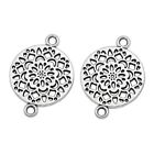 10Pcs Flower Connectors Silver Plated Charms 20x14mm Pendants Jewelry Connector