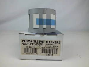 New! Brady PSIDP-211-250W Perma Sleeve Markers Size Code 211, 100 PCS/ROLL 32014 - Picture 1 of 2