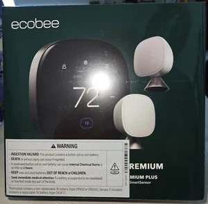 ecobee Smart Thermostat Premium Plus Pack (Includes 2x SmartSensor) - Picture 1 of 2