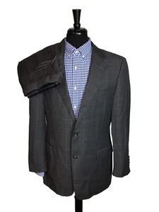 Joseph Abboud Mens 42L Gray 120s Wool 2PC Suit Pleated Pants Size 34x30.5 Cuff - Picture 1 of 17