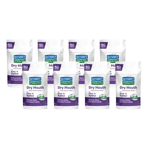 SmartMouth Dry Mouth Mints, Sugar-Free, 50 Count, 8 Pack, Mellow Mint - Picture 1 of 6