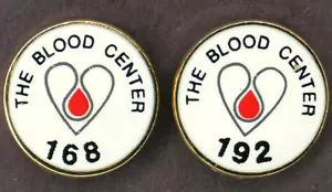 Lote de 168 y 192 pintas vintage de prendedores de solapa esmaltados premio de donación del centro de sangre de la década de 1980 - Imagen 1 de 5