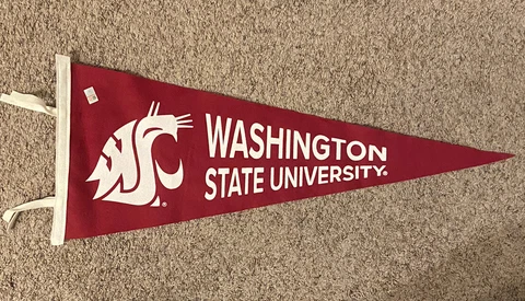 Washington State University Cougars Pennant 12"x30" Premium College Room Decor Cover