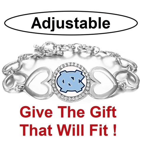 Special North Carolina Tar Heels Womens Silver Link Bracelet w Gift Pkg D27 Cover