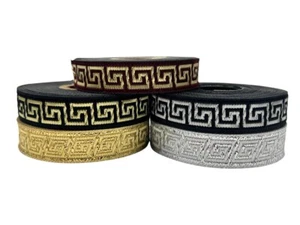 10m Cinta Jacquard/Recorte Llave Griega 16mm Ancho Varios Colores Disponibles - Imagen 1 de 7