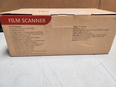 EC718 Negative Film Photo Scanner 35mm 135mm Convert Slide to Digital w/2.4" LED - Image 1 of 4