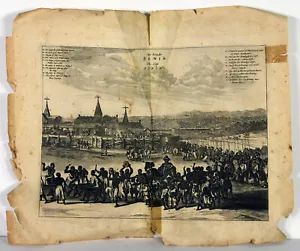 1677 Antik 17 Zoll Gravurdruck Benin Die Stadt König zeremonielle Prozession - Bild 1 von 11