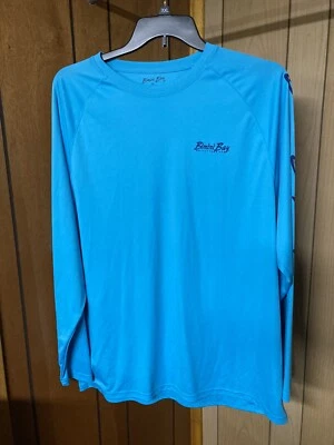 Bimini Bay Outfitters Hook’m Gráfico Hombres XL Manga Larga Camisa de Pesca Azul Buceo Foto 1 de 4