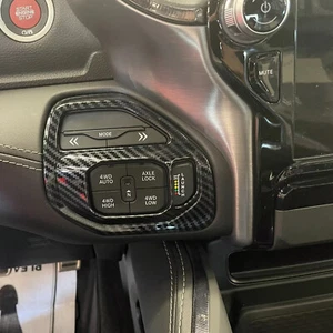 Carbon fiber For Dodge RAM 2019-2024 Four-wheel Drive switch panel Cover trim - Picture 1 of 4