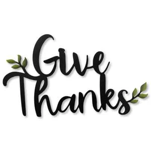 Roeda Brighten Life GIVE THANKS Metal Art Large Pop Fall Thanksgiving Made USA - Picture 1 of 3