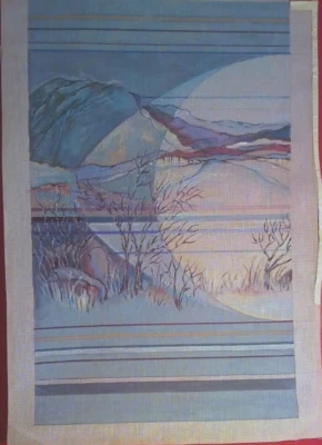 Handpainted Needlepoint Canvas - Watching Winterscape :TWO Canvases - Image 1 of 2