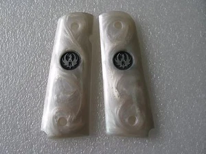 Cool New White Pearl Resin Grip For Colt 1911 FULL SIZE Kimber Taurus SR1911 - Picture 1 of 11