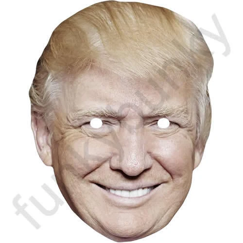 Maschera viso Donald Trump carta celebrità - pronta all'uso - abito fantasia - Immagine 1 di 2