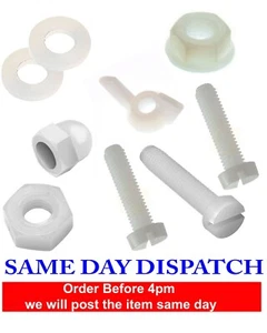 SLOTTED Bolt and Nuts Sets Screw Plastic Nylon 66 Washers M3 M4 M5 M6 M8 - Picture 1 of 10