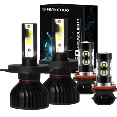 For Nissan March 2012-2020 Combo LED Headlight High/Low Beam + Fog Light Bulbs - Image 1 of 4