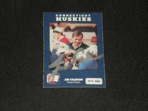 HOF JIM CALHOUN 1990-91 UCONN HUSKIES SIGNED AUTOGRAPHED CARD - Picture 1 of 1
