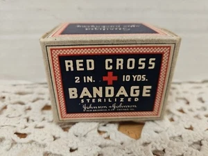 Benda Vintage Croce Rossa Americana 2" 10 iarde-sterilizzata-Johnson & Johnson NUOVA - Foto 1 di 7