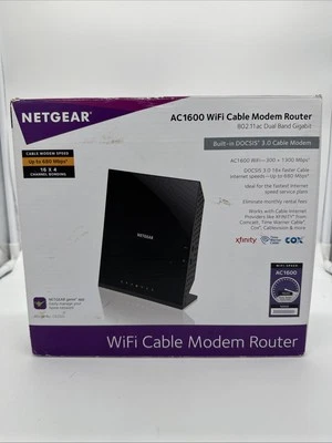 Netgear AC1600 Wifi CableModem Router ComboC6250-100NAS DOCSIS 3.0Genuine New - Image 1 of 4