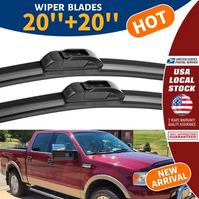 Limpiaparabrisas premium negro de 20" y 20" para Ford Lobo 1999-2001 Foto 1 de 4