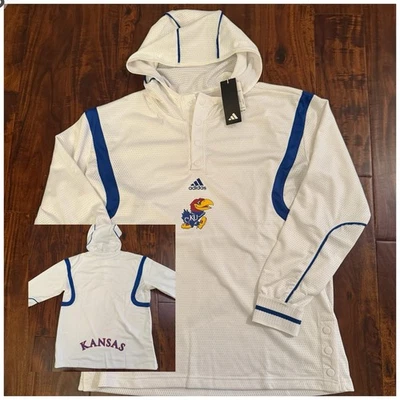 Camisa com capuz Adidas Kansas Jayhawks Team Issue basquete tamanho grande - Imagem 1 de 4