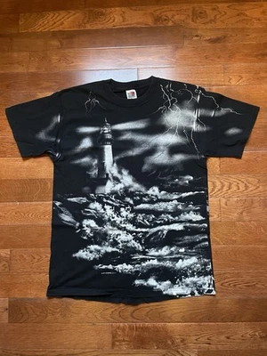 CAMISETA FARO - Camiseta Lofteez FOTL Negra Estampada Años 90 De Colección, Grande Para Hombre Foto 1 de 4