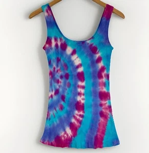 Intimissimi Tye Dye Vest Top Italian Y2K 90s Aesthetic Pink Blue Size M - Picture 1 of 7