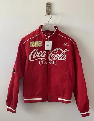 NEW Forever 21 x Coca-Cola Red Multi Racing Bomber Jacket Men's XS (Unisex) NWT - Image 1 of 4