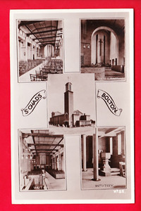 Postcard - BOLTON Lancashire ST. CHAD'S CHURCH Multiview - #55 c1930 RP 5 Views