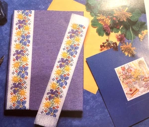 Counted Cross Stitch Pattern x 2 Wild Flower Book Mark & Cover CC036 - Picture 1 of 5