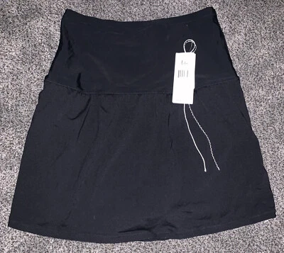 Leilani Black High Waist Control Skirtini Swim Bottom, US 6 - Image 1 of 4