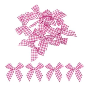 30Pcs Mini Gingham Ribbon Bow 1.5" Checkered Fabric Satin Ribbon Bows for Cra... - Picture 1 of 7