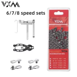 VXM Bicycle Chain 116L 6 7 8 Speed Ultralight Mountain Road Bike Chain links - Picture 1 of 26