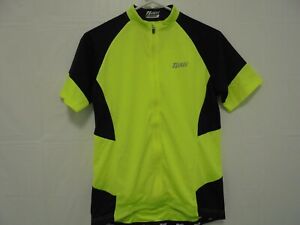 Cycling Jersey High Vis Yellow Size 12 Short Sleeve Rear Pockets Full Zip