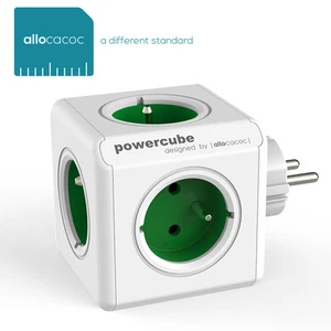 Allocacoc PowerCube Original GREEN - Type E powerstrip 5 sockets - Imagen 1 de 1