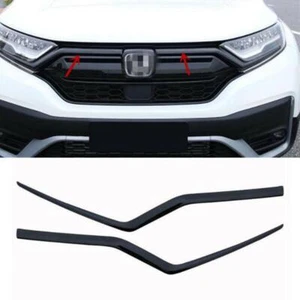 2X Glossy Black Car Front Central Grille Cover Trim For Honda CR-V CRV 2020-2022 - Picture 1 of 5