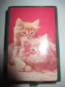 CARTAS DE JUEGO DE CONGRESO NARANJA ATIGRADO GATOS/GATITOS Pinochle de colección - Años 50 - Imagen 1 de 3