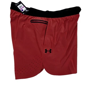 UA 2XL Men's Shorts Burgundy Red Black Stretch Under Armour Vanish Elite 6' New - Picture 1 of 8