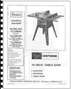 Sears Seghetto da tavolo artigianale modello manuale # 113.298150 - Foto 1 di 1
