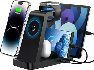 5 in 1 Charging Station for Multiple Devices Apple: Fast Wireless Charging Stand - Picture 1 of 11