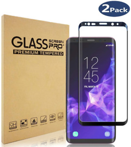 2-Pack Full Cover Tempered Glass Protector F Samsung Galaxy S8 S9 Plus Note 8 S7