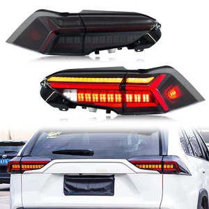 LED Tail Lights for Toyota RAV4 2019-2023 Sequential Indicator Black Rear Lamps - Picture 1 of 5