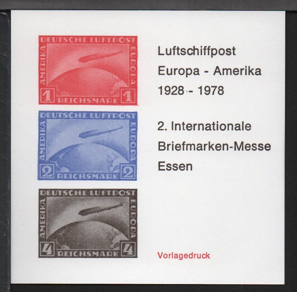 ✔️ GERMANY 3. Reich Graf Zeppelin BLOCK 1978. ESSEN EXHIBITION BLOCK - Image 1 of 1
