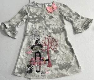 Rare Editions Girls Size 4T BOOtiful Halloween Dress Sequins Embroidered Tie Dye - Picture 1 of 8