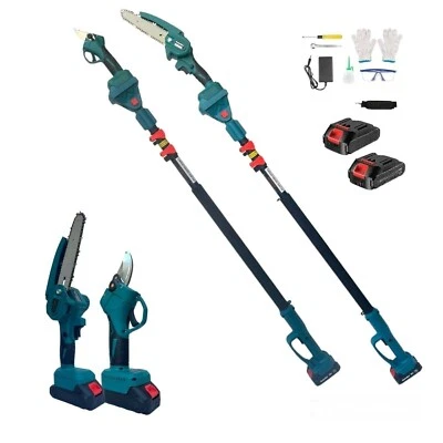 Kit Potatura Motosega 6"+ Forbice  + 2 Batteria 48V Asta Telescopica - Immagine 1 di 4