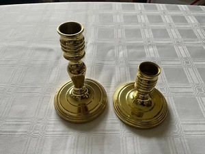 2 BALDWIN Messing Kerzenständer Kerzenhalter geschmiedet in Amerika Vintage 5" & 3" - Bild 1 von 3