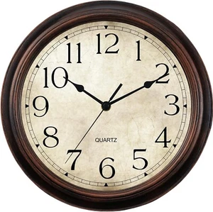 Wall Clock Battery Operated Vintage Silent Non-Ticking Analog Wall Clocks 8.5 In - Picture 1 of 9
