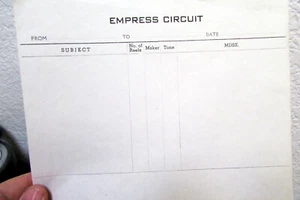vintage 1920s EMPRESS CIRCUIT work invoice, Alaska Found unused invoice - Picture 1 of 3