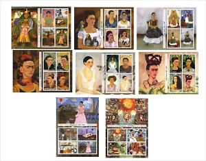 2011 FRIDA KAHLO GEMÄLDE KUNST 8 BLOCKS POSTFRISCH UNGEZÄHNT - Bild 1 von 1