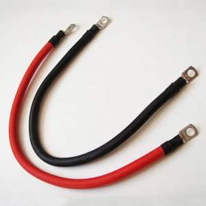 Pair Battery Cables Red Black 50mm2 with Eyelets M10 on Side L 2 m - Picture 1 of 1